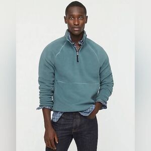J.crew Nordic Micro Fleece Half-zip Pullover Seafoam Green Size Large AT997